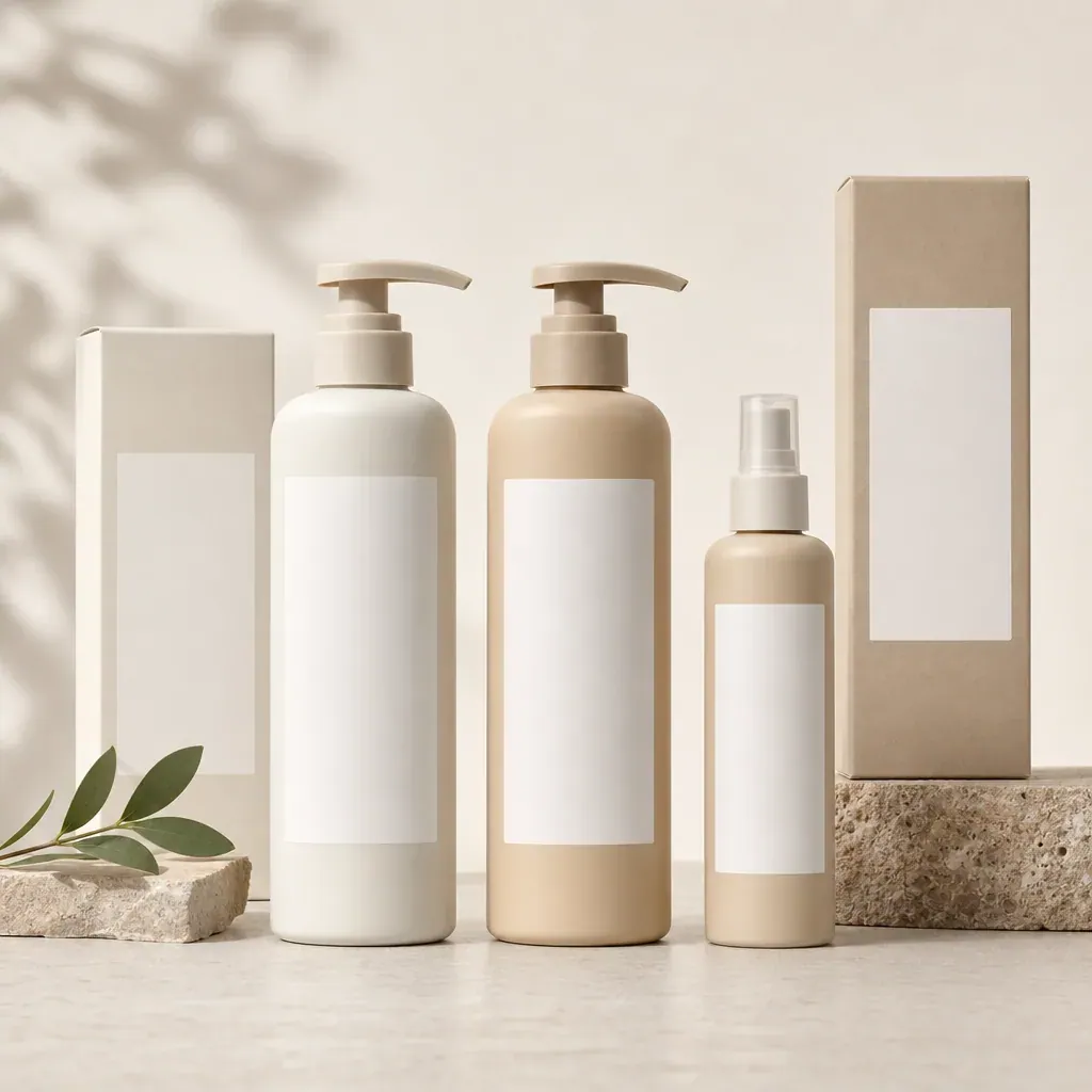 Ready-to-brand bottles with blank labels